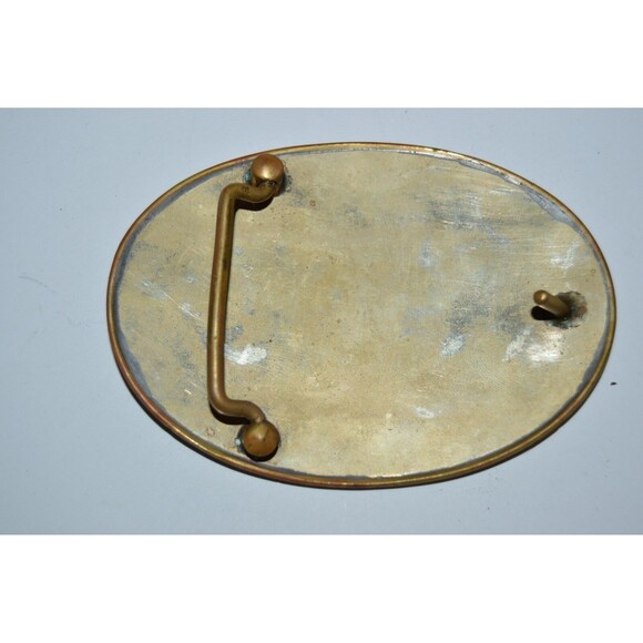 Vintage Silver Plate & Brass Handmade Eagle Motorcycle Biker Belt Buckle RARE - Picture 2 of 5